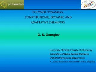 POLYMER DYNAMERS, CONSTITUTIONAL DYNAMIC AND ADAPTATIVE CHEMISTRY