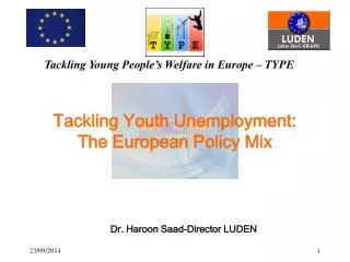 Tackling Youth Unemployment: The European Policy Mix