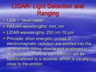 LIDAR- Light Detection and Ranging