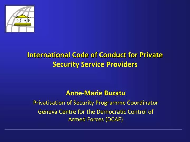 international code of conduct for private security service providers