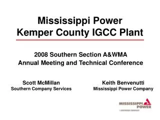 Mississippi Power Kemper County IGCC Plant