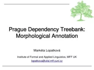 Prague Dependency Treebank : Morphological Annotation