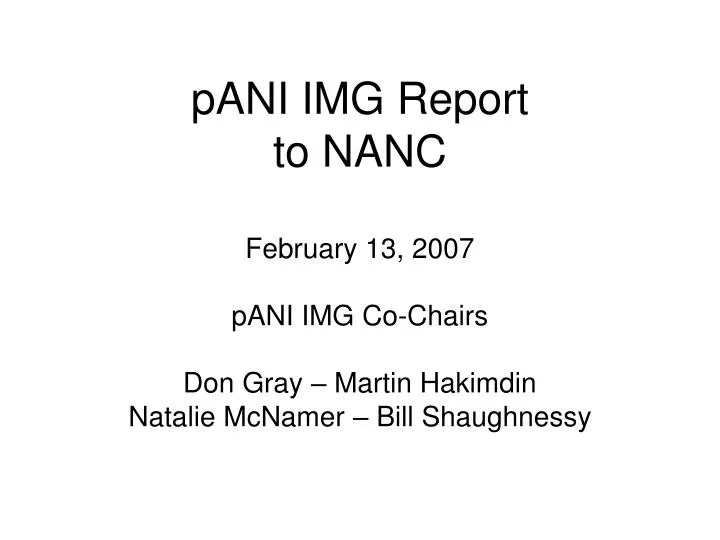pani img report to nanc