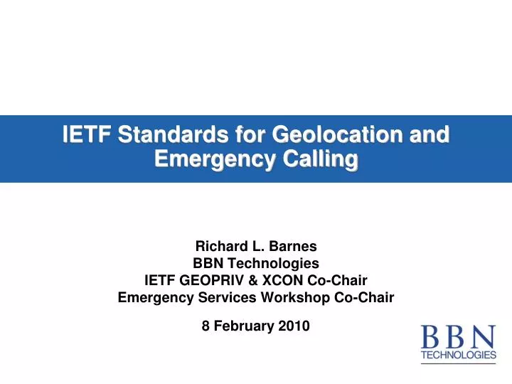 ietf standards for geolocation and emergency calling