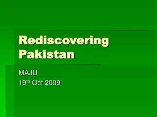 Rediscovering Pakistan