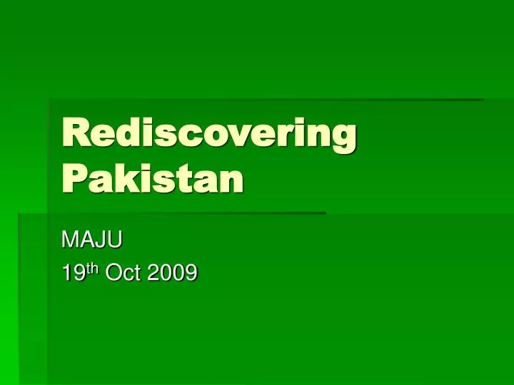 rediscovering pakistan