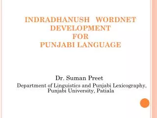 indradhanush wordnet development for punjabi language
