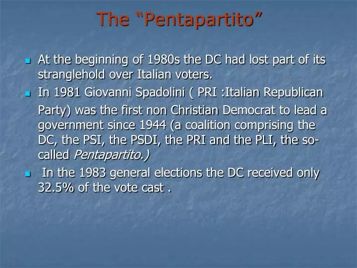 the pentapartito