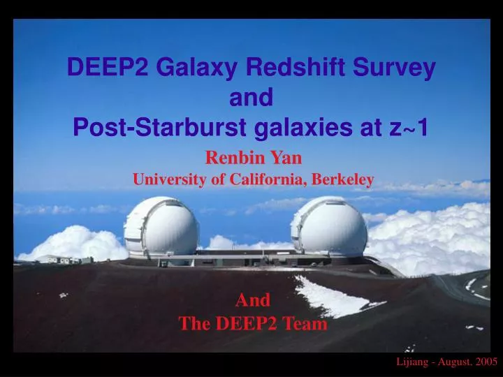 deep2 galaxy redshift survey and post starburst galaxies at z 1
