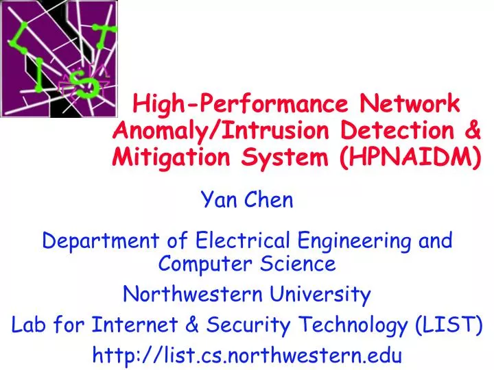 high performance network anomaly intrusion detection mitigation system hpnaidm