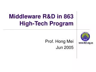 Middleware R&amp;D in 863 High-Tech Program