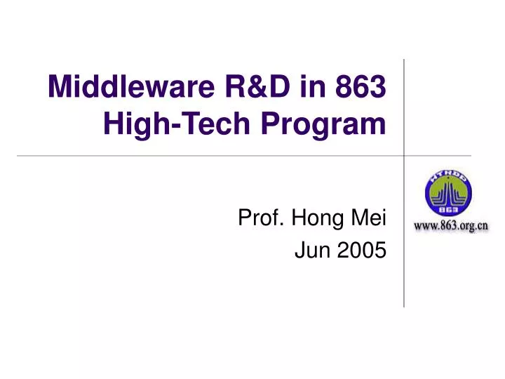 middleware r d in 863 high tech program