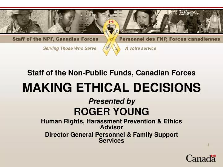 staff of the non public funds canadian forces making ethical decisions