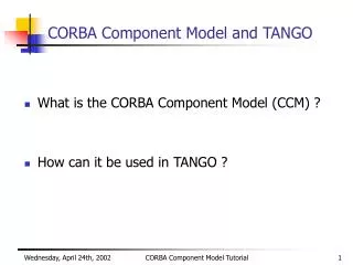 CORBA Component Model and TANGO