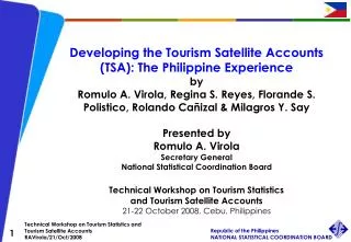 Developing the Tourism Satellite Accounts (TSA): The Philippine Experience by