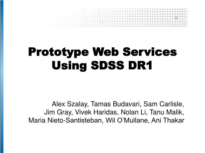 prototype web services using sdss dr1