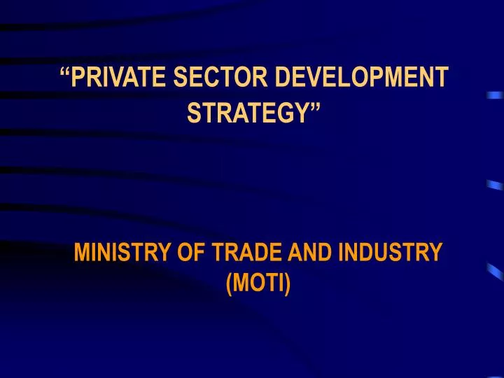 private sector development strategy