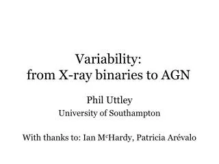 Variability: from X-ray binaries to AGN