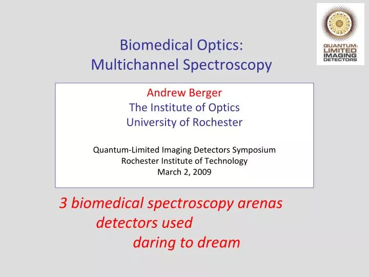 biomedical optics multichannel spectroscopy