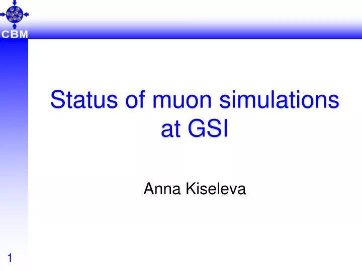 status of muon simulations at gsi