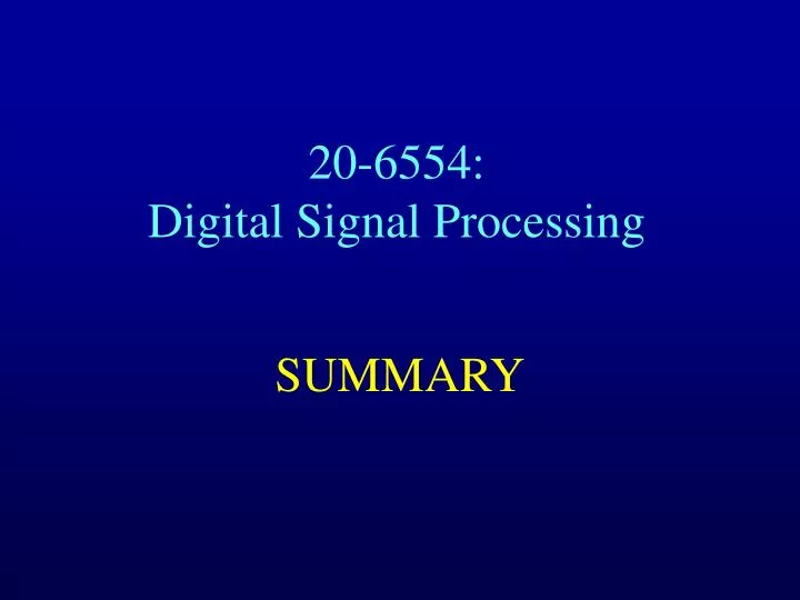 20 6554 digital signal processing