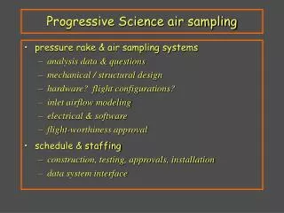 Progressive Science air sampling