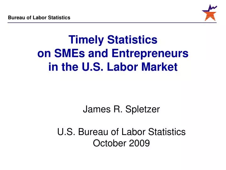 timely statistics on smes and entrepreneurs in the u s labor market