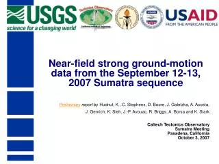 Near-field strong ground-motion data from the September 12-13, 2007 Sumatra sequence