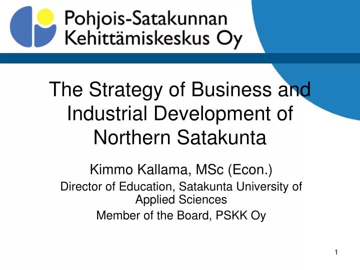 the strategy of business and industrial development of northern satakunta