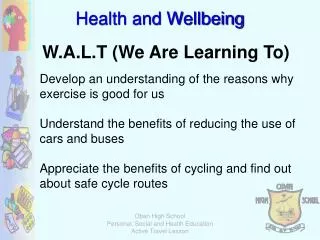 W.A.L.T (We Are Learning To)