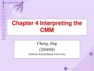 Chapter 4 Interpreting the CMM