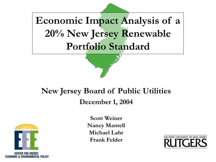 economic impact analysis of a 20 new jersey renewable portfolio standard