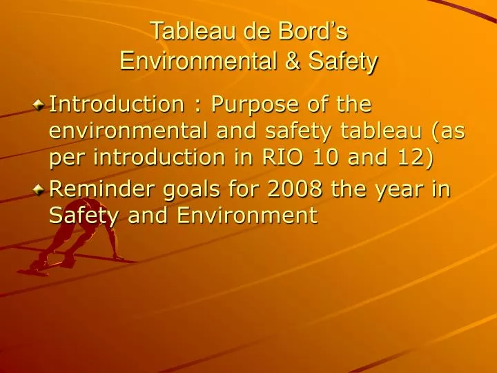 tableau de bord s environmental safety