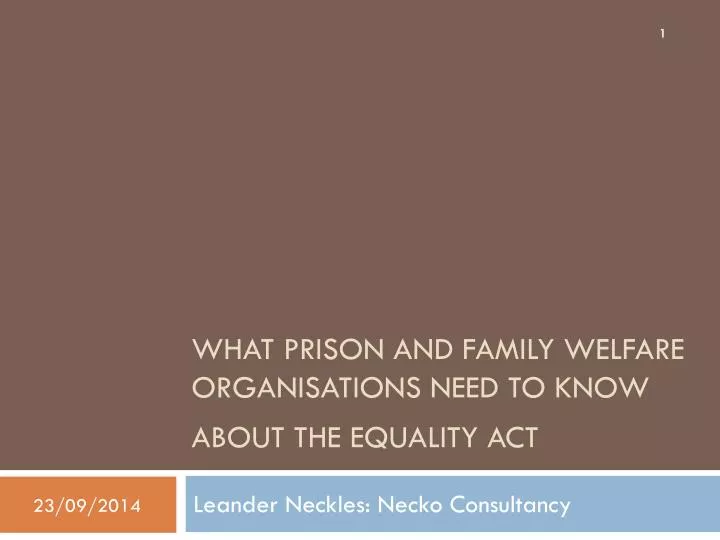 what prison and family welfare organisations need to know about the equality act