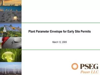 Plant Parameter Envelope for Early Site Permits