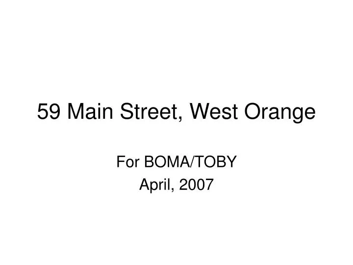 59 main street west orange