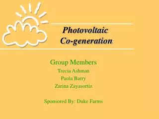 Photovoltaic Co-generation