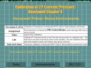 Calibration of I/P (current/Pressure) Honeywell Chapter 8