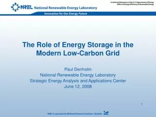 The Role of Energy Storage in the Modern Low-Carbon Grid