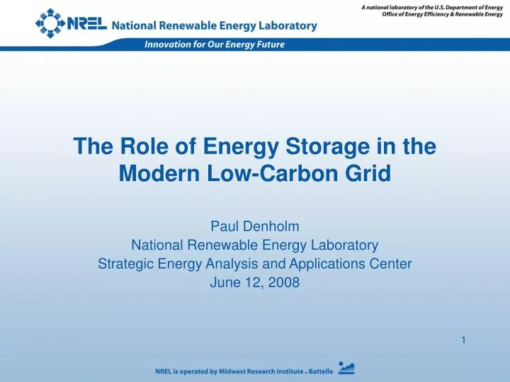 the role of energy storage in the modern low carbon grid