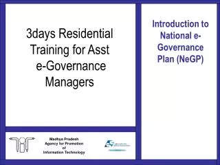 3days Residential Training for Asst e-Governance Managers