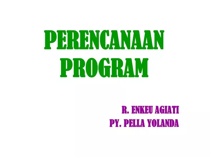 perencanaan program