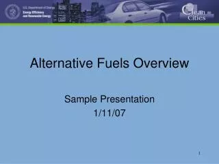 Alternative Fuels Overview