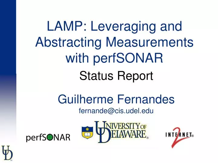 lamp leveraging and abstracting measurements with perfsonar