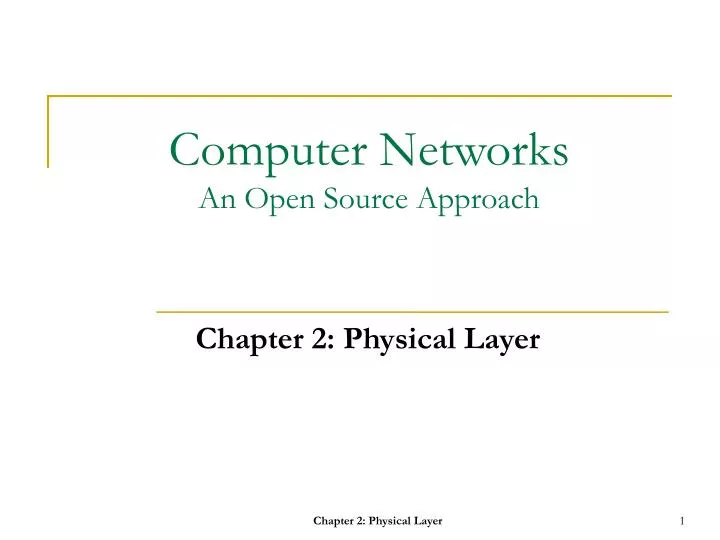 computer networks an open source approach