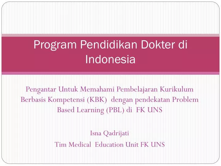 program pendidikan dokter di indonesia