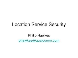 Location Service Security