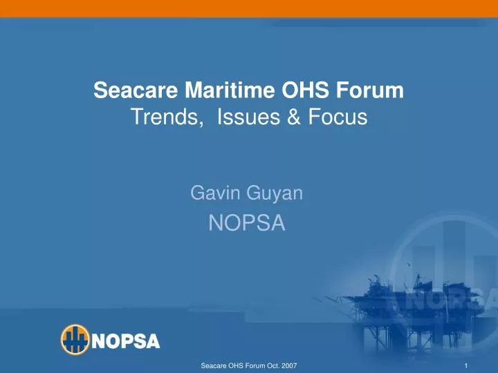 seacare maritime ohs forum trends issues focus
