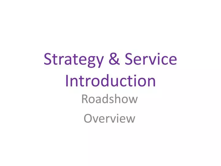 strategy service introduction