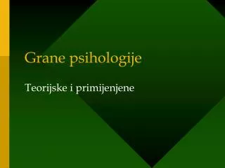 grane psihologije